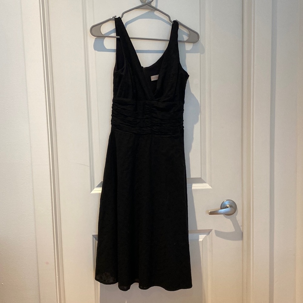 Black cotton midi summer dress